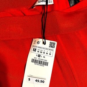 Zara high-waisted pants with scalloped trimming